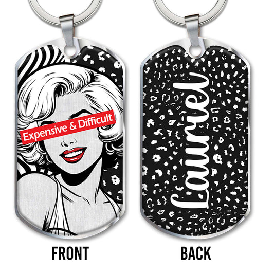 Expensive & Difficult Pop Art Style Woman Keychain