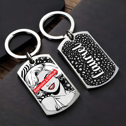 Expensive & Difficult Pop Art Style Woman Keychain