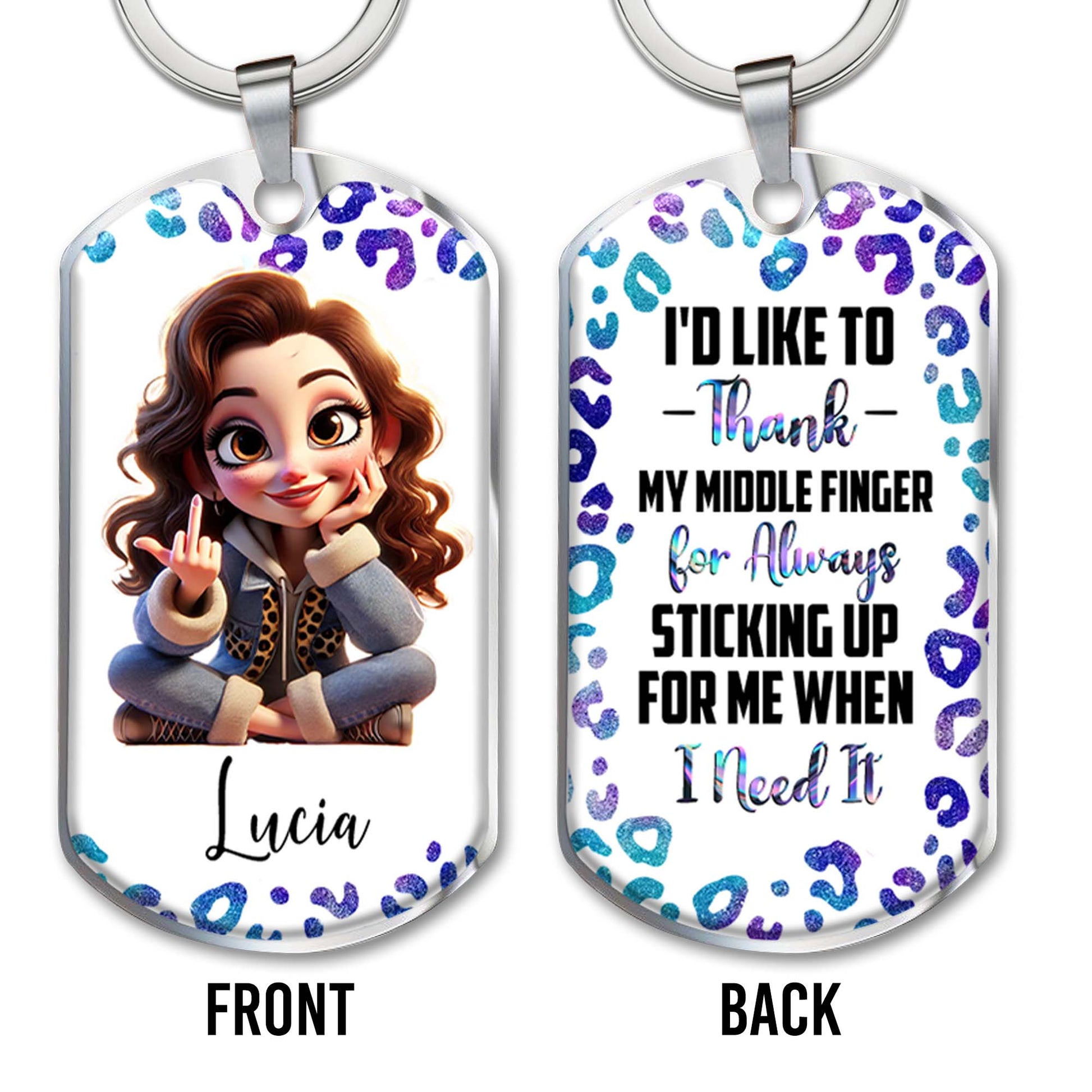 Thank Middle Finger for Always Sticking Up, Cartoon Girl Design