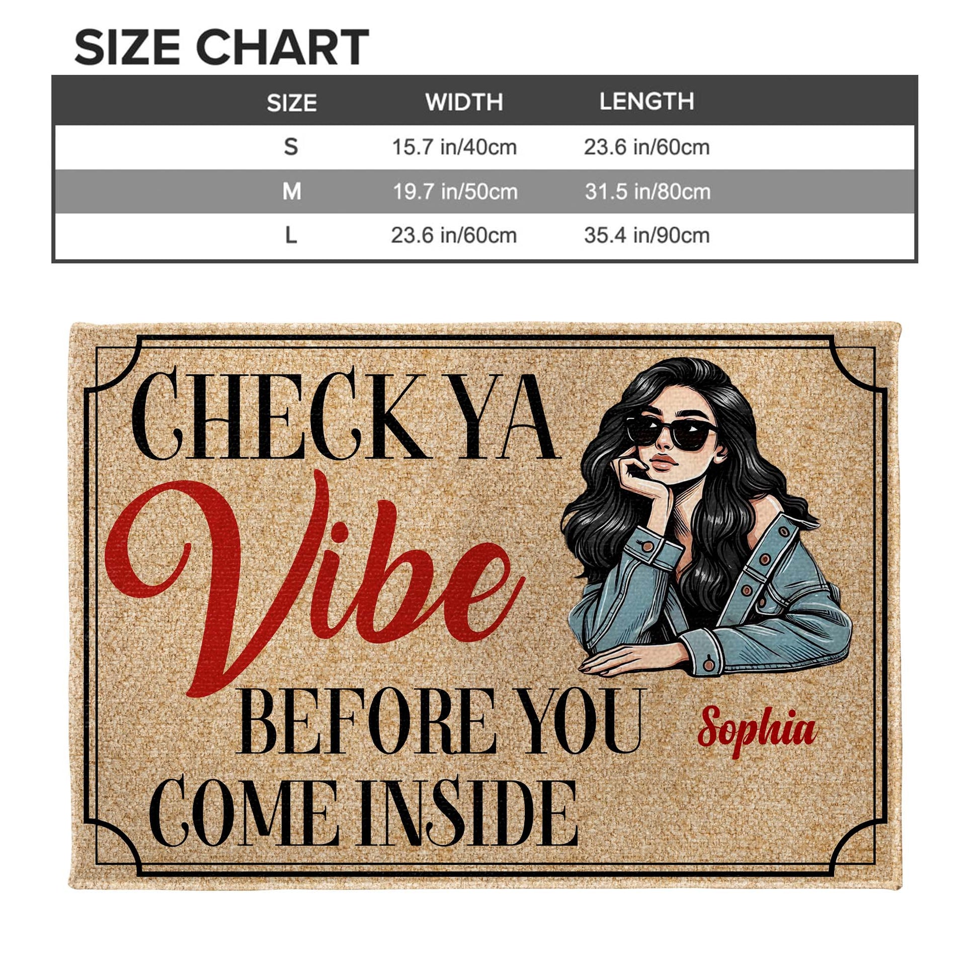 Check Ya Vibe Before You Come Inside, Stylish Woman Doormat