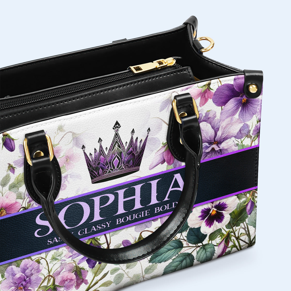 Sassy Classy Bougie Bold Crown And Flowers Design