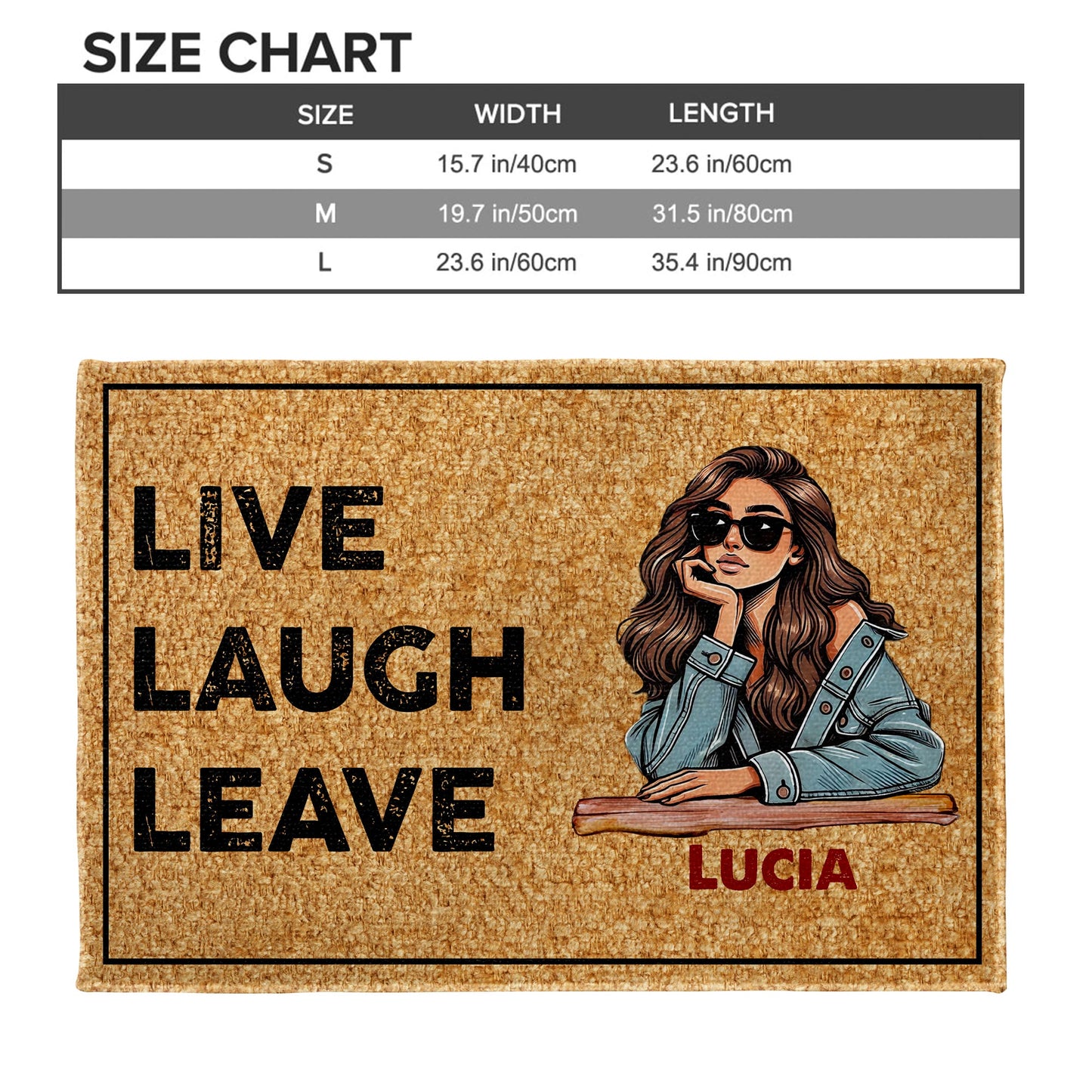 Live Laugh Leave With Stylish Woman Design