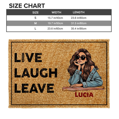 Live Laugh Leave With Stylish Woman Design