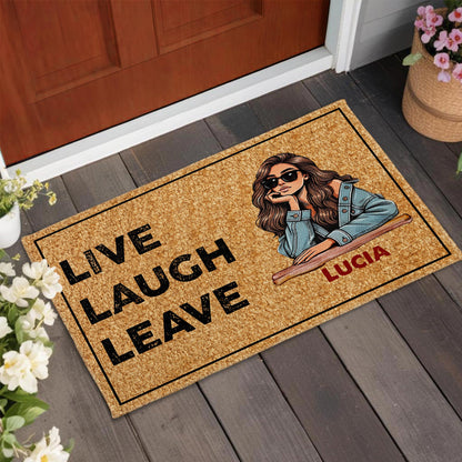 Live Laugh Leave With Stylish Woman Design