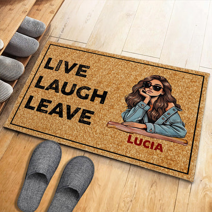 Live Laugh Leave With Stylish Woman Design