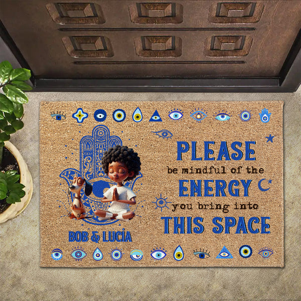 Mindful Energy Space With Meditating Child And Evil Eye