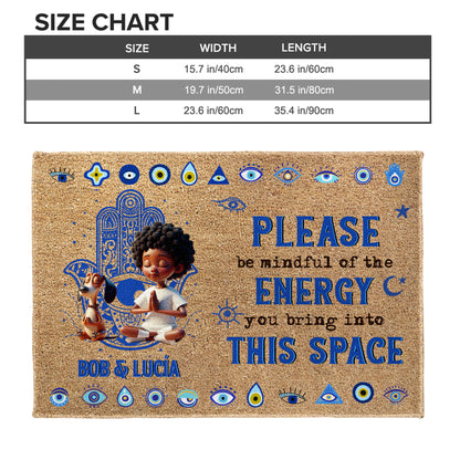 Mindful Energy Space With Meditating Child And Evil Eye