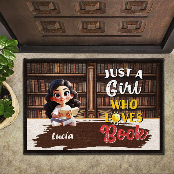Just A Girl Who Loves Books Custom Doormat
