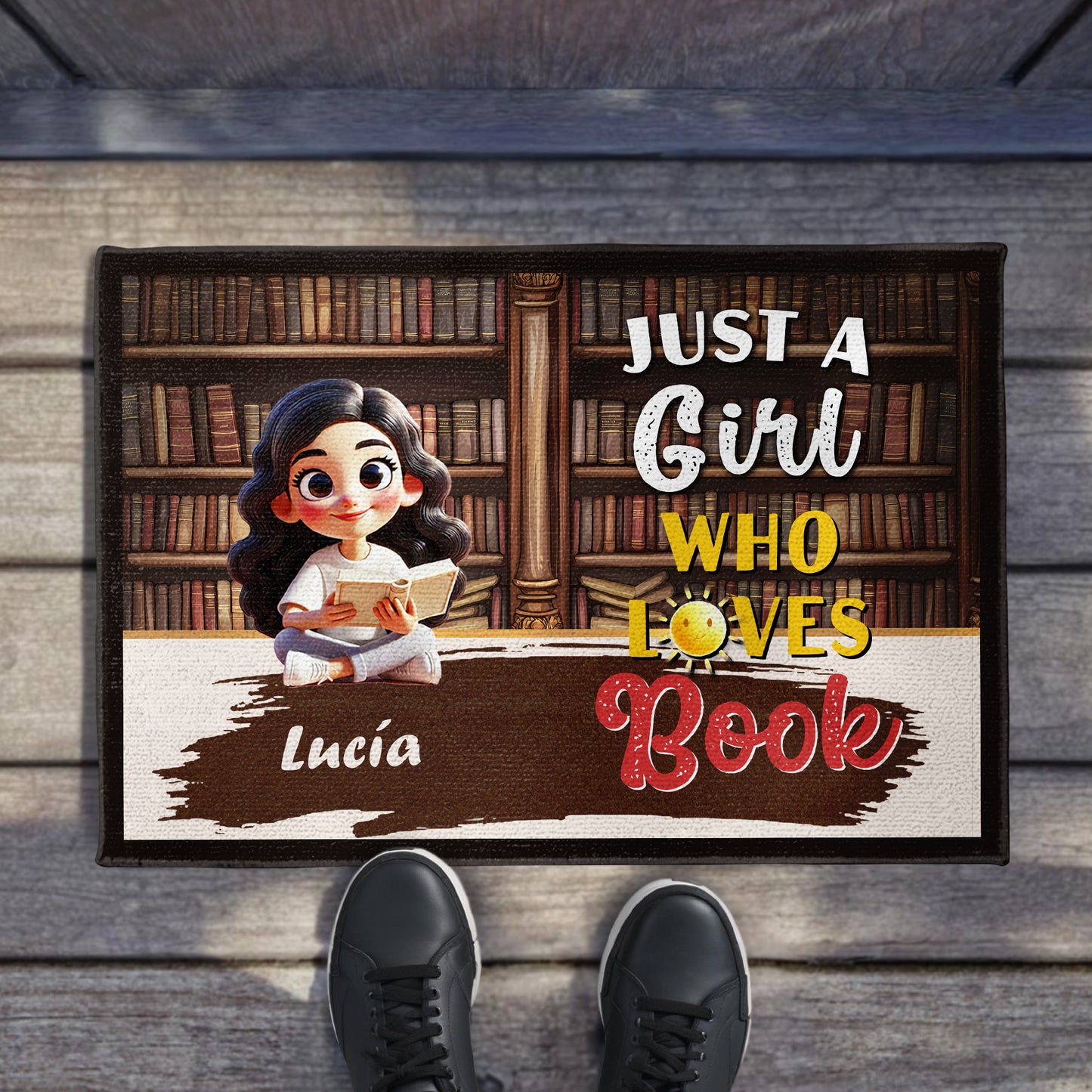 Just A Girl Who Loves Books Custom Doormat