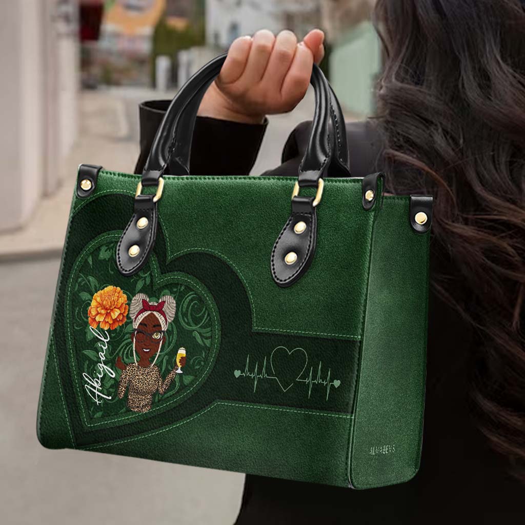A Lady Enjoying Her Wine With Heart Design