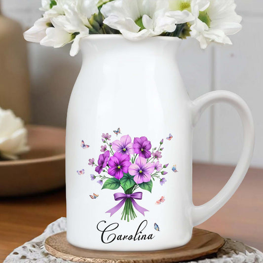 Create a Beautiful Centerpiece With This Ceramic Flower Vase, Flowers and Butterflies