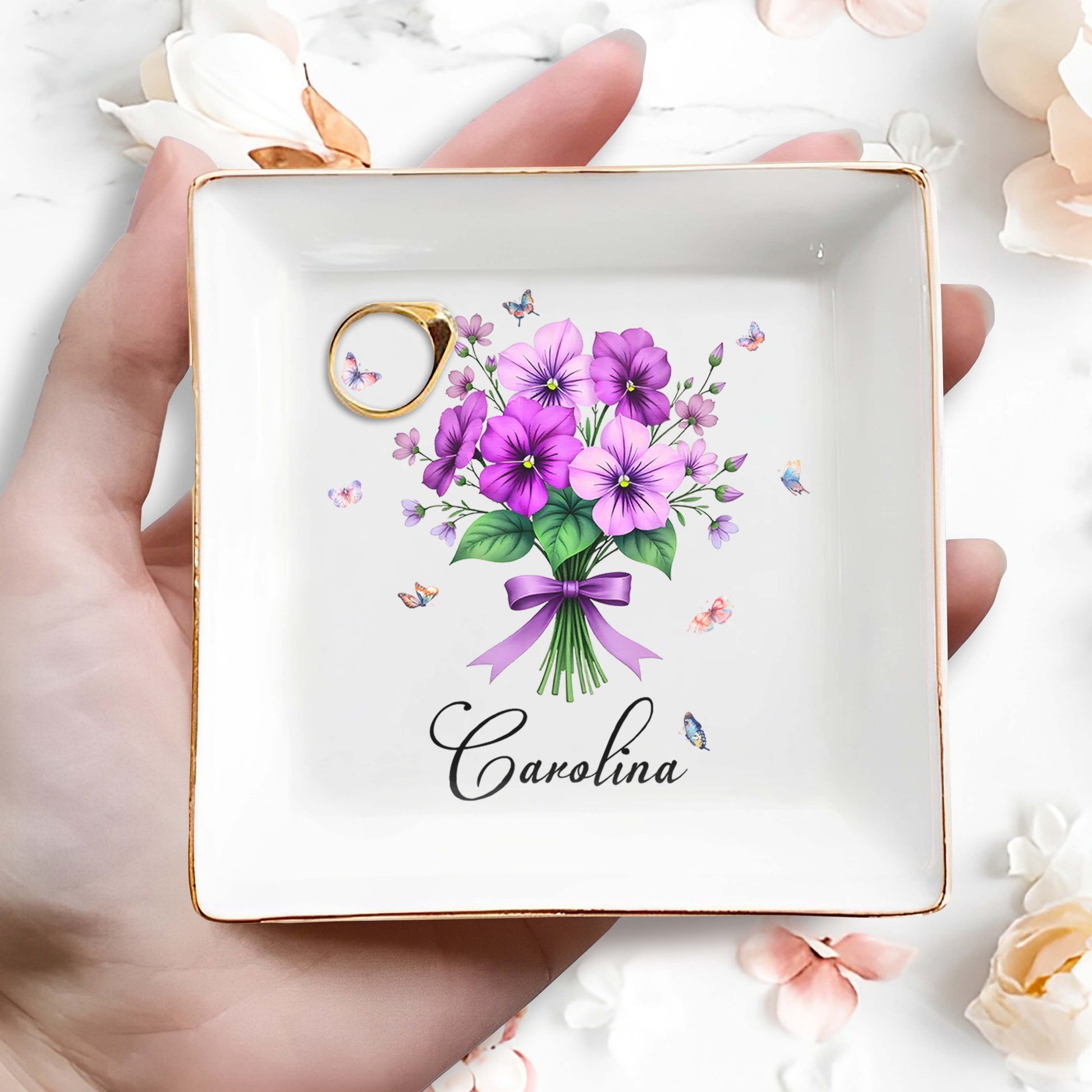 Charming Floral Design With Butterflies Perfect For Personalization
