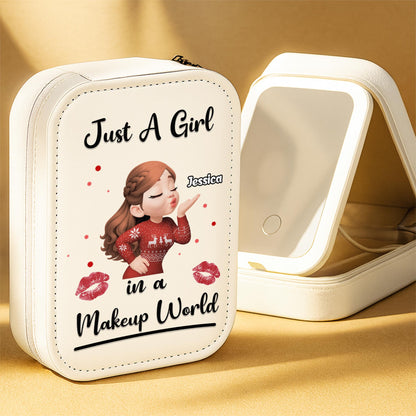 Just A Girl In A Makeup World With Girl And Kiss Marks