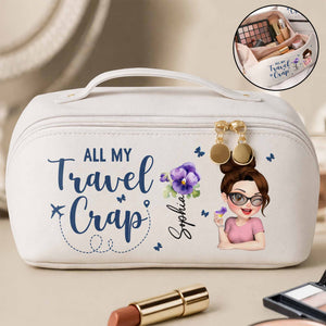All My Travel Cr*p With Flowers And Cartoon Character