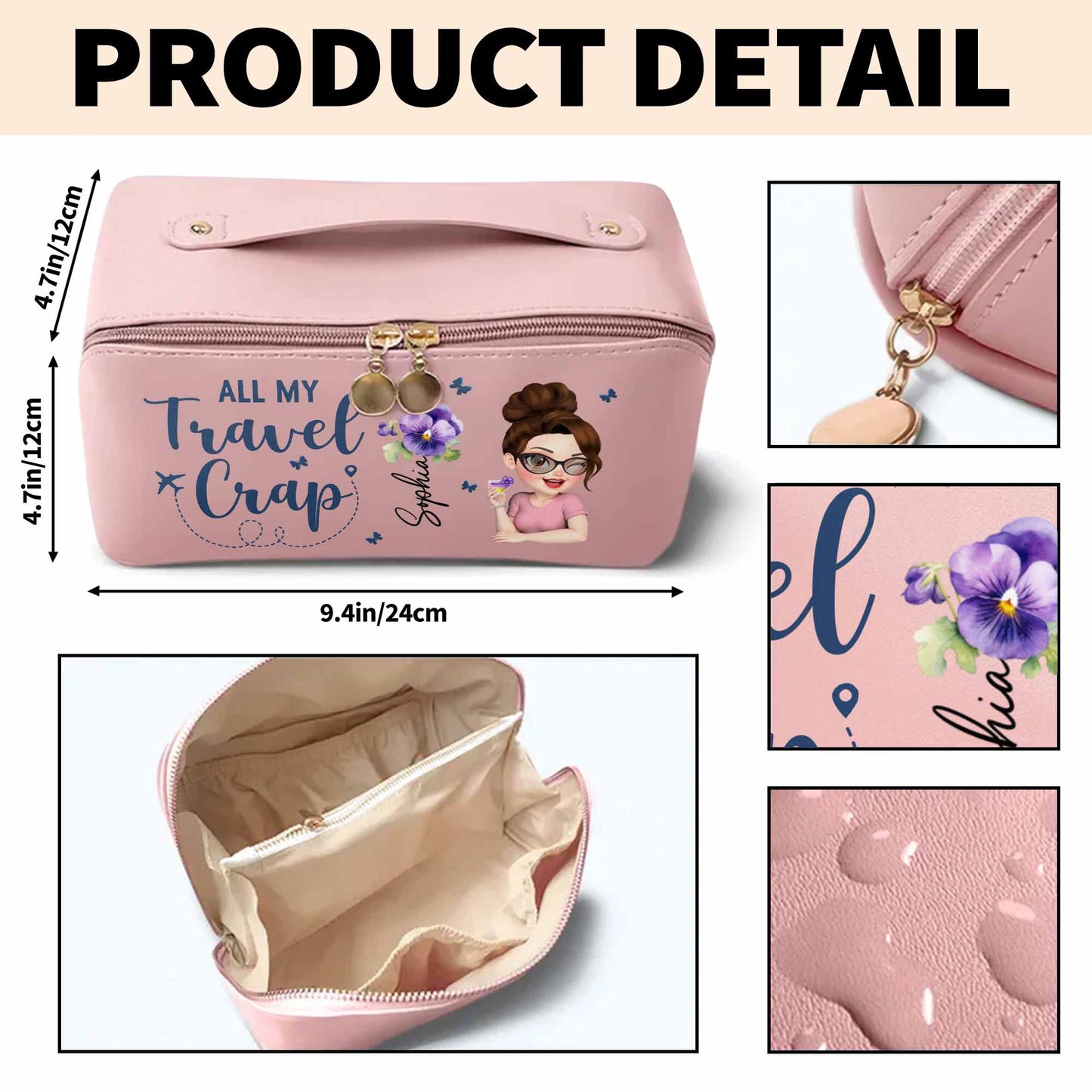 All My Travel Cr*p With Flowers And Cartoon Character