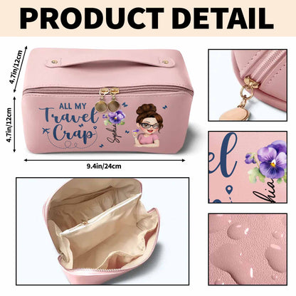 All My Travel Cr*p With Flowers And Cartoon Character