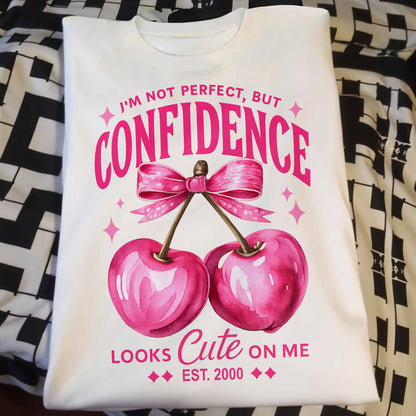 Confidence Looks Cute Cherries Bow Design