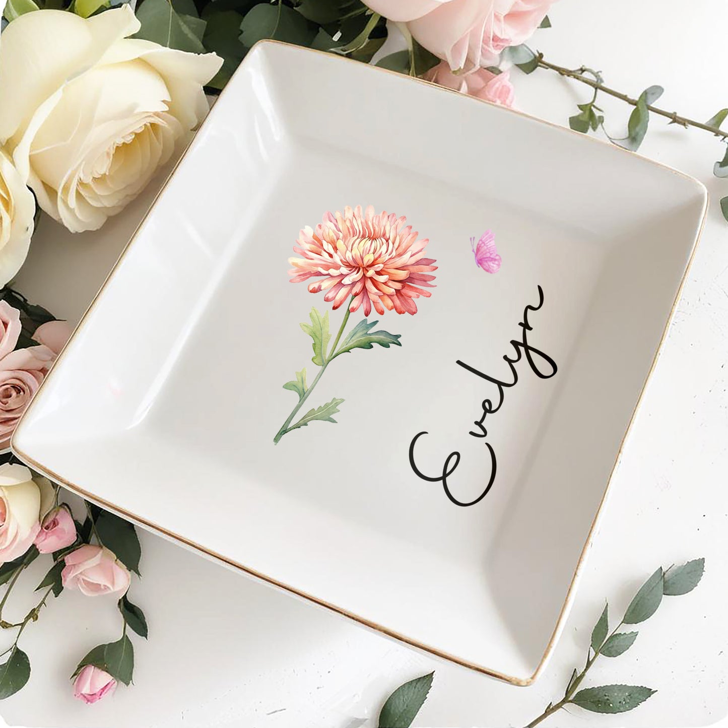 Celebrate Your Special Moments With Elegant Flower And Butterfly