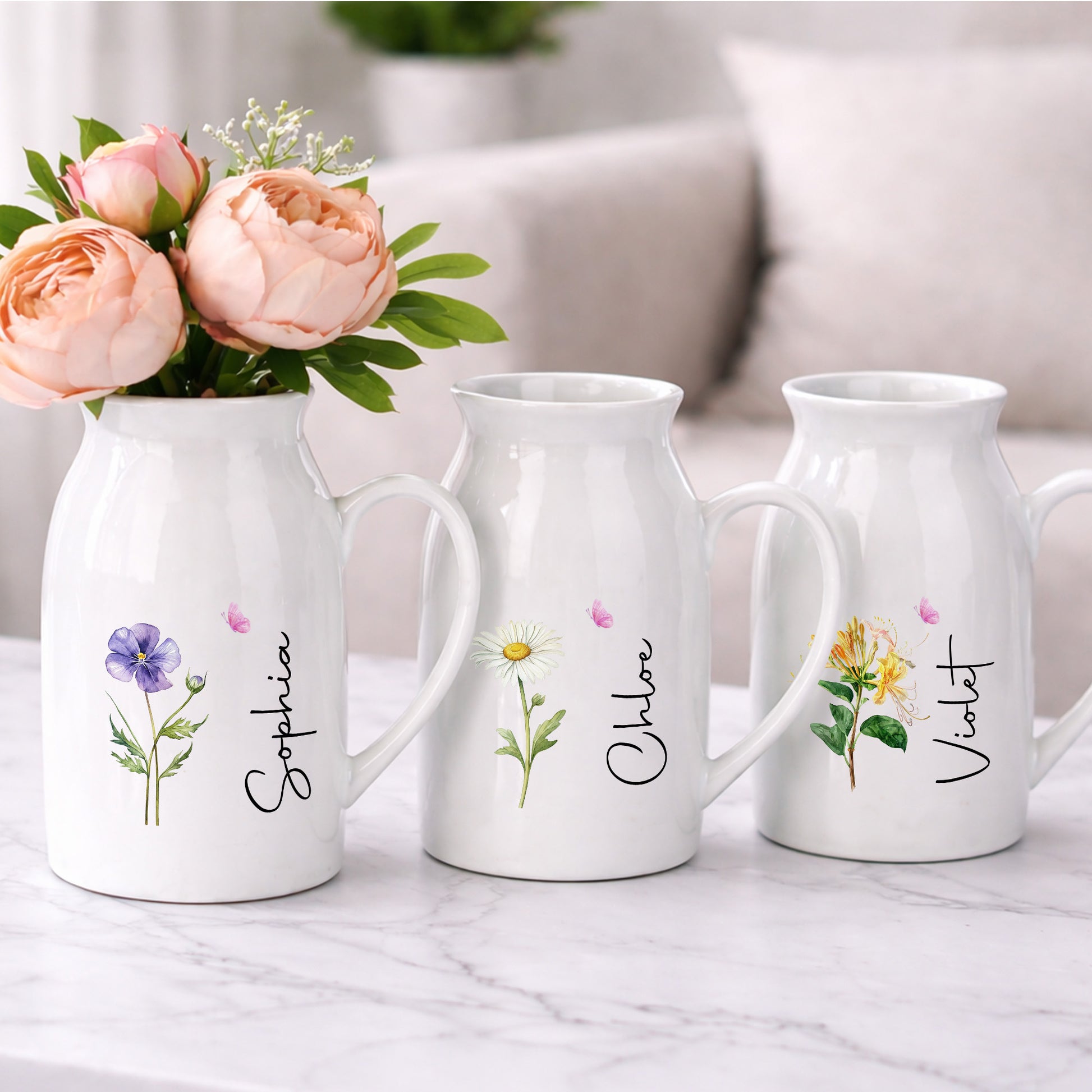 Adorn Your Home With Charm, Elegant Flowers and Butterflies Vase
