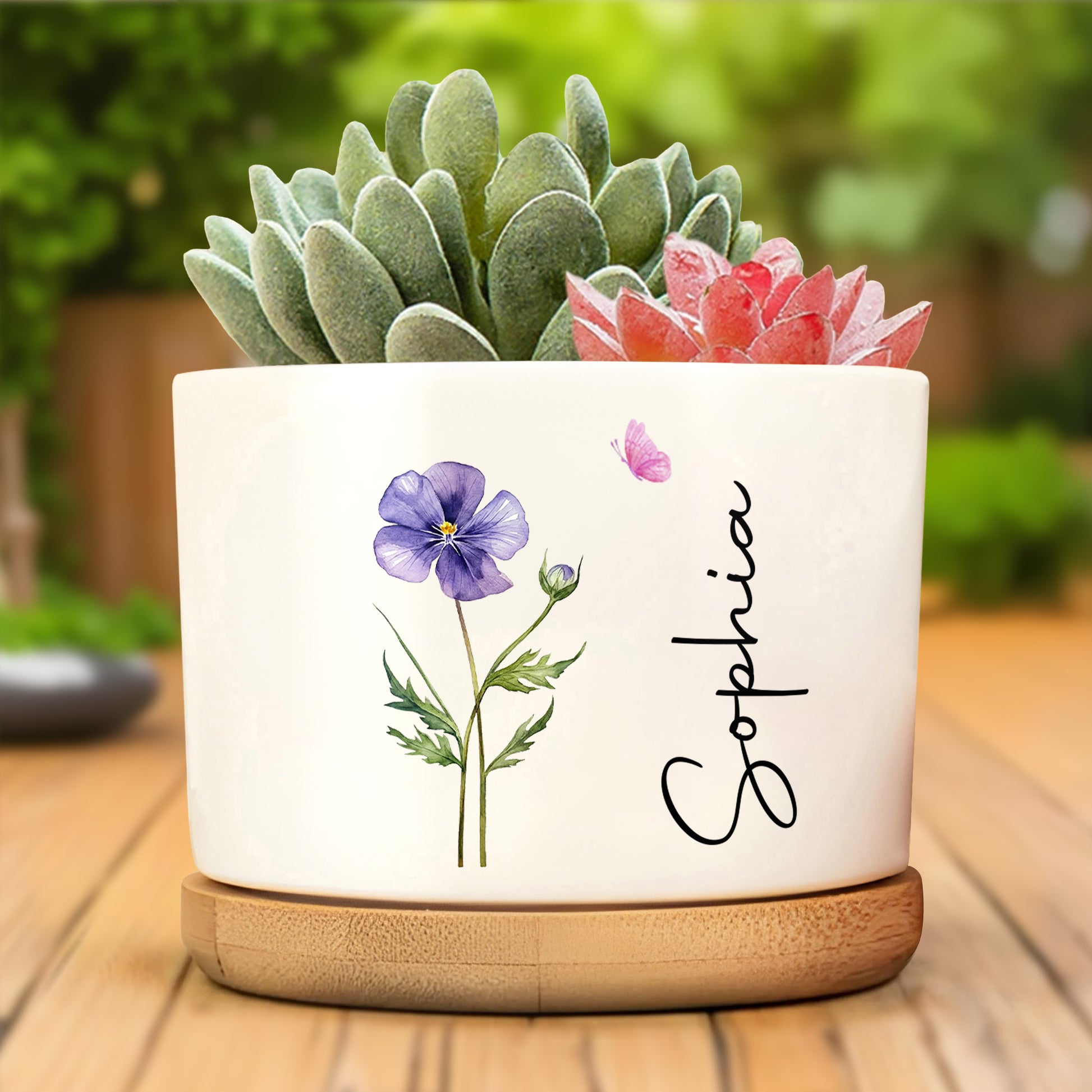 Personalized Beautiful Flower And Butterfly Design