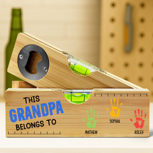 This Grandpa Belongs To, Handprints, Bottle Opener, Spirit Level