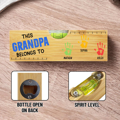 This Grandpa Belongs To, Handprints, Bottle Opener, Spirit Level