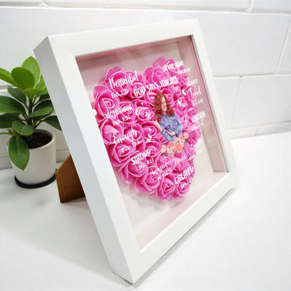 Beautiful, God Say You Are Victorious, Flowers And Hearts - Personalized Flower Shadow Box - FAM039_HESHA
