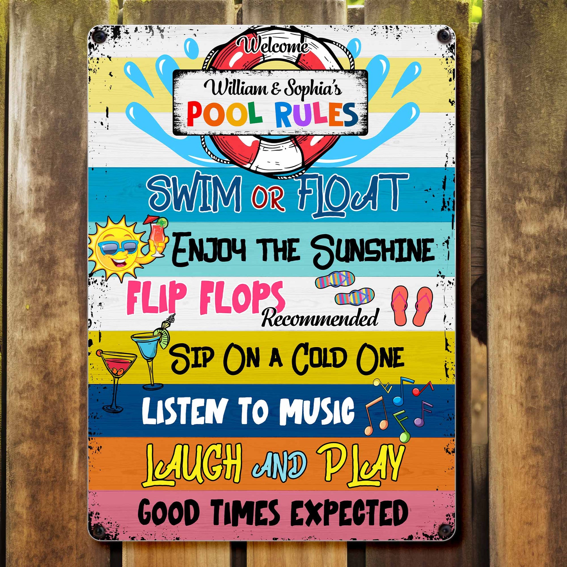 Welcome Pool Rules Enjoy The Sunshine Listen To Music