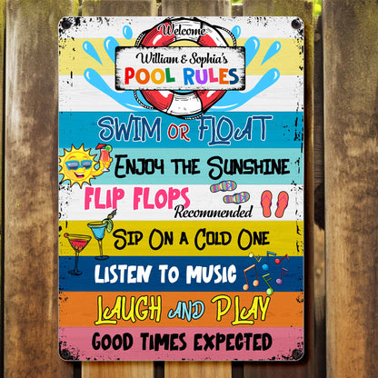 Welcome Pool Rules Enjoy The Sunshine Listen To Music