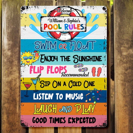 Welcome Pool Rules Enjoy The Sunshine Listen To Music