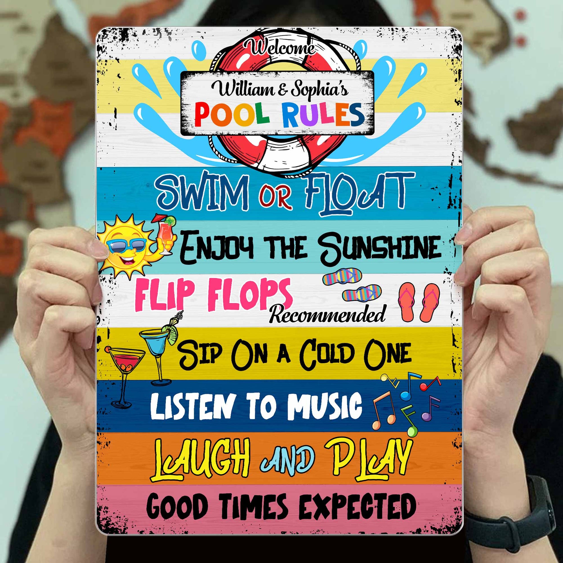Welcome Pool Rules Enjoy The Sunshine Listen To Music