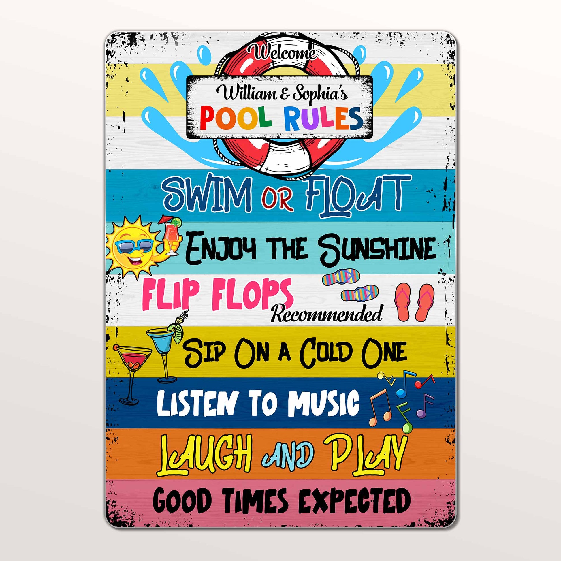 Welcome Pool Rules Enjoy The Sunshine Listen To Music