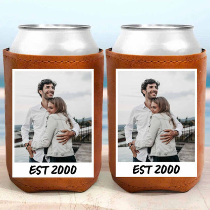 Capture Your Special Moments - Personalized Leather Can Cooler - FAM058_LECOO