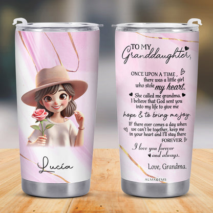 À ma petite-fille, je t'aime, grand-mère ! Gobelet personnalisé en acier inoxydable 590 ml, 850 ml – FAM066_TB