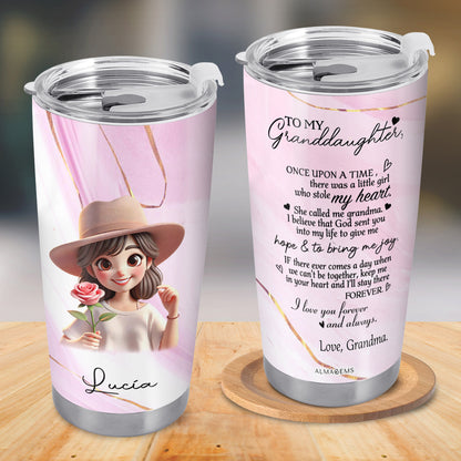 À ma petite-fille, je t'aime, grand-mère ! Gobelet personnalisé en acier inoxydable 590 ml, 850 ml – FAM066_TB