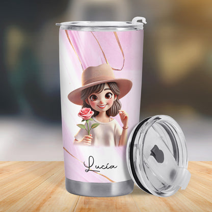 À ma petite-fille, je t'aime, grand-mère ! Gobelet personnalisé en acier inoxydable 590 ml, 850 ml – FAM066_TB