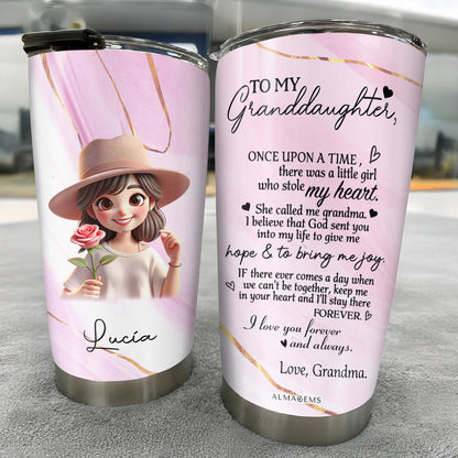 À ma petite-fille, je t'aime, grand-mère ! Gobelet personnalisé en acier inoxydable 590 ml, 850 ml – FAM066_TB