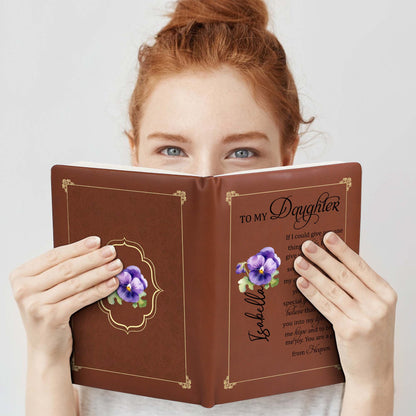 A Gift From Heaven With Beautiful Flowers - Personalized Custom Leather Journal - FAM071_JRNL