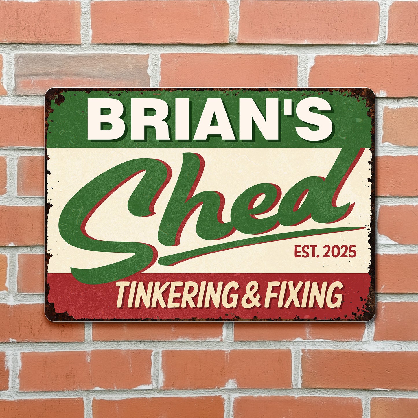 Tinkering & Fixing Shed Sign - Personalized Metal Sign - FAM071_MSIGN