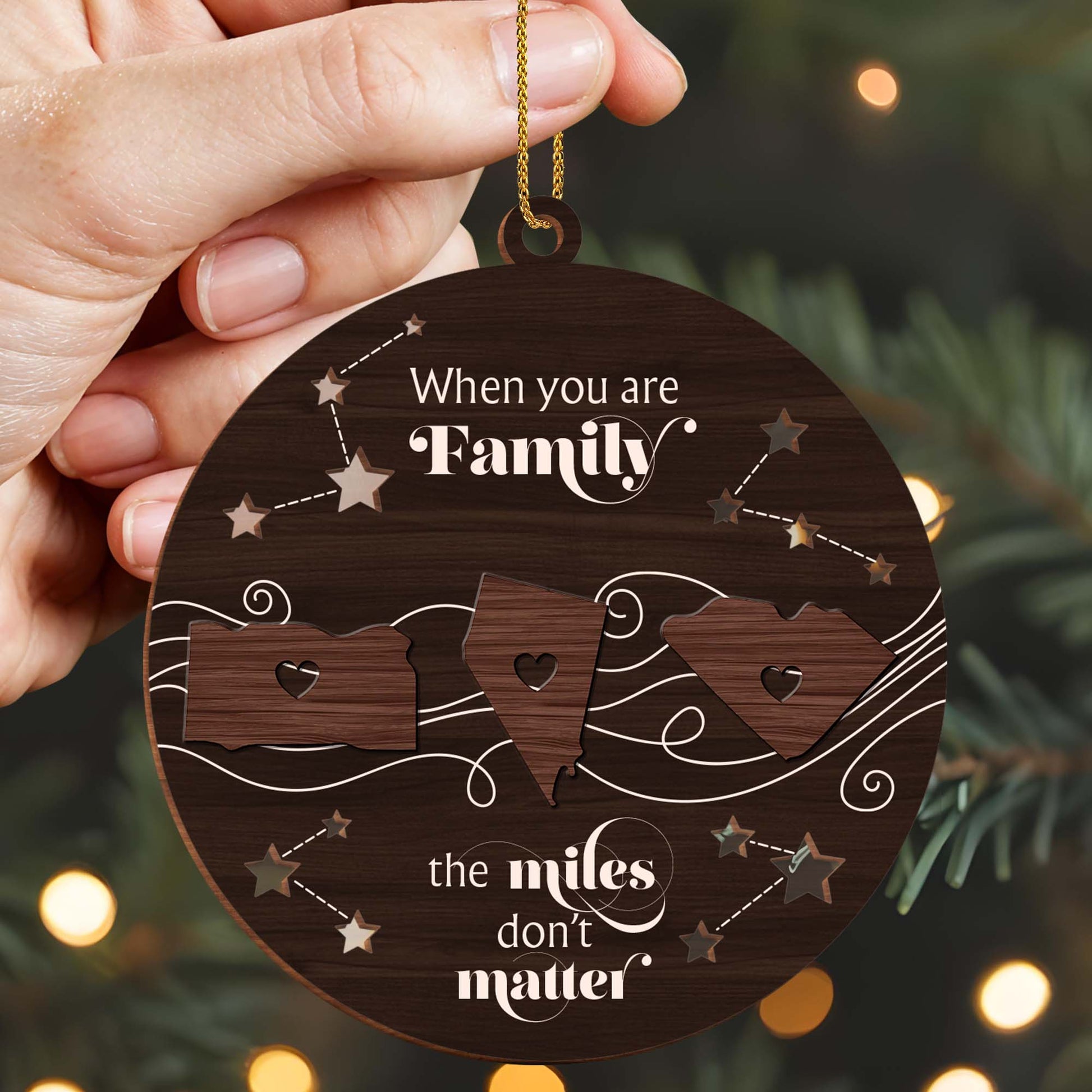 When You Are Family The Miles Don't Matter States And Hearts Design