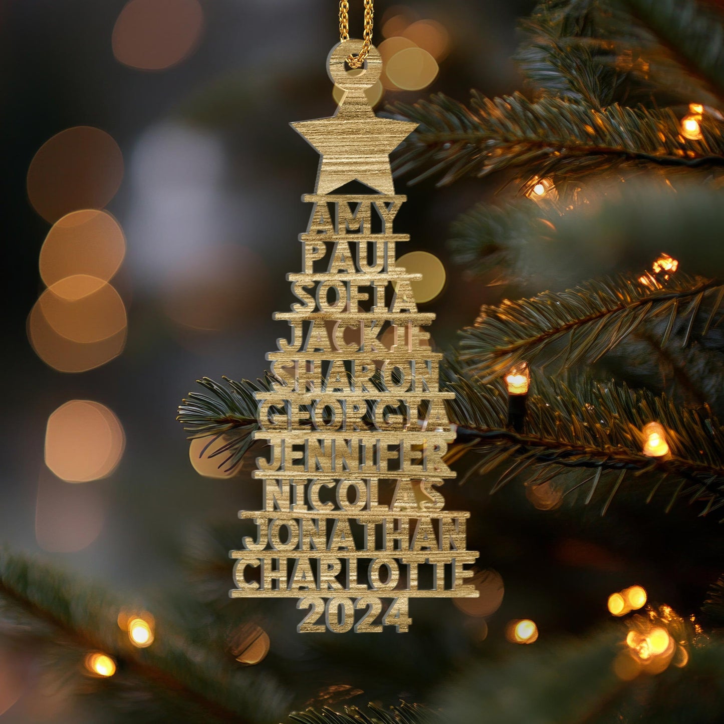 Décoration personnalisée « Amour familial éternel » – Décoration acrylique personnalisée, cadeau de Noël – FAM093_ACO