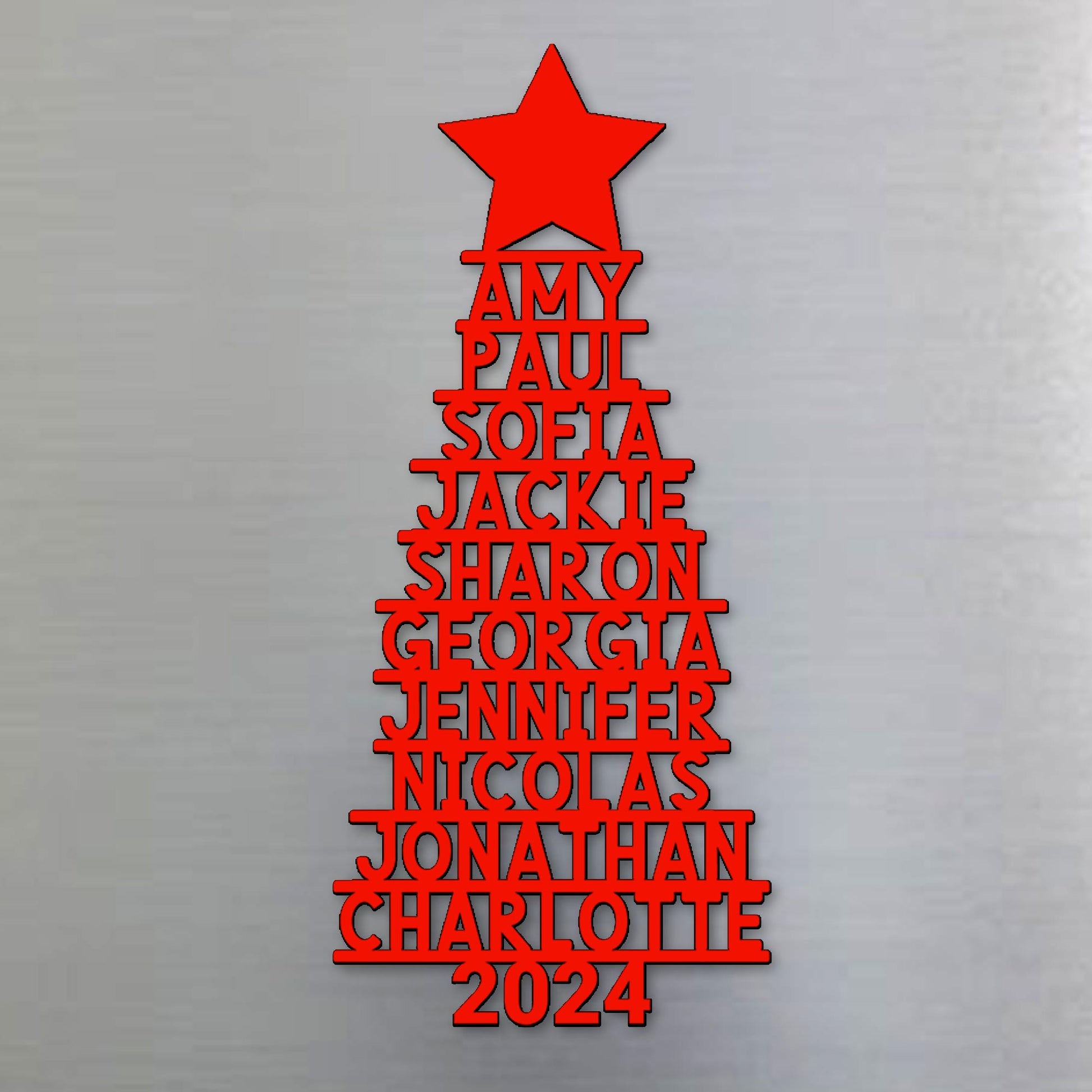 Customizable Family Christmas Tree Magnet