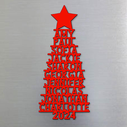 Customizable Family Christmas Tree Magnet