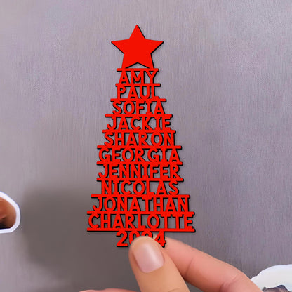 Customizable Family Christmas Tree Magnet