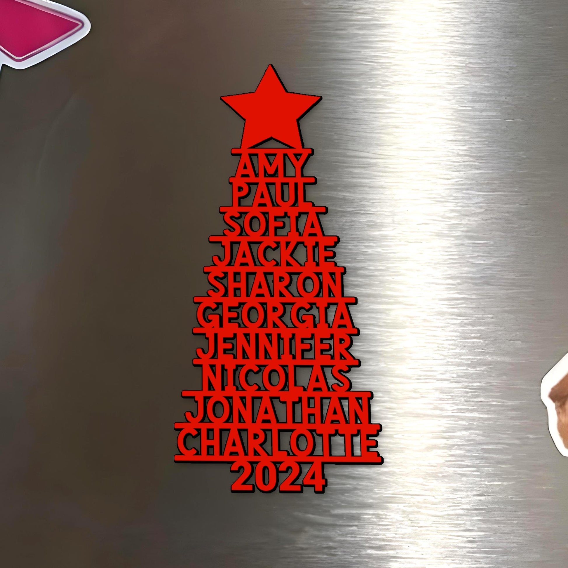 Customizable Family Christmas Tree Magnet