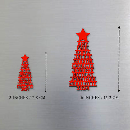 Customizable Family Christmas Tree Magnet