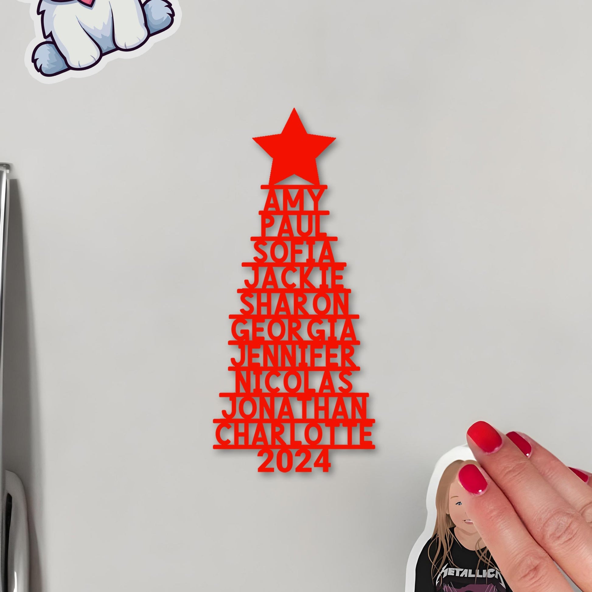 Customizable Family Christmas Tree Magnet