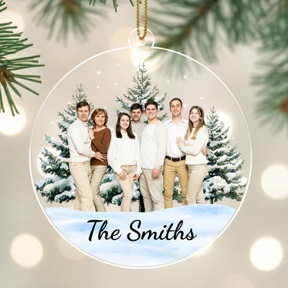 Célébrez l'histoire unique de votre famille à Noël – Décoration acrylique personnalisée, cadeau de Noël – FAM100_ACO