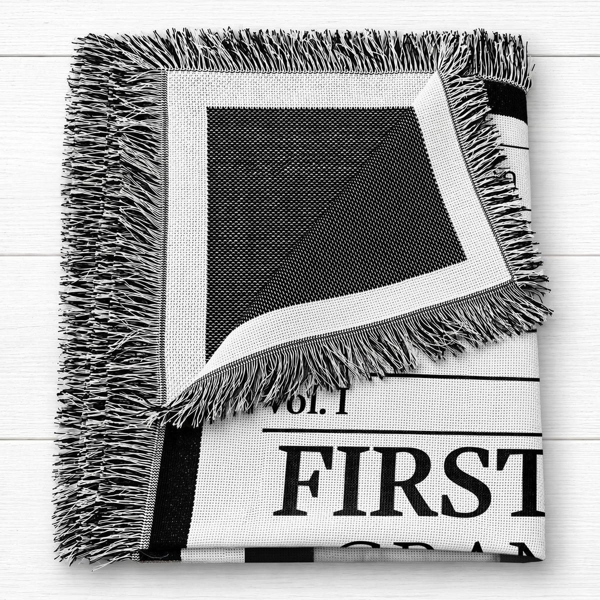 The Grandparents Times First Christmas As Grandma And Grandpa Newspaper Design - Personalized Woven Blanket - FAM1098_WOBLK