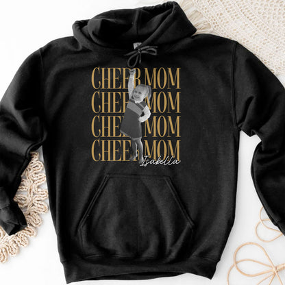 Cheer Mom Personalized Photo And Custom Name Design - Personalized Custom Unisex T-shirt, Hoodie - FAM1103_BBAS